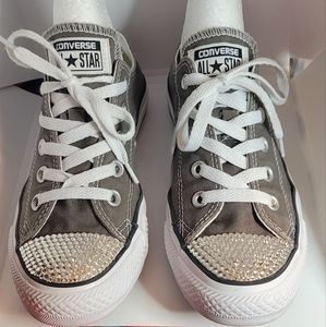CONVERSE SIZE 6 BLINGED W SWAROVSKI CRYSTALS